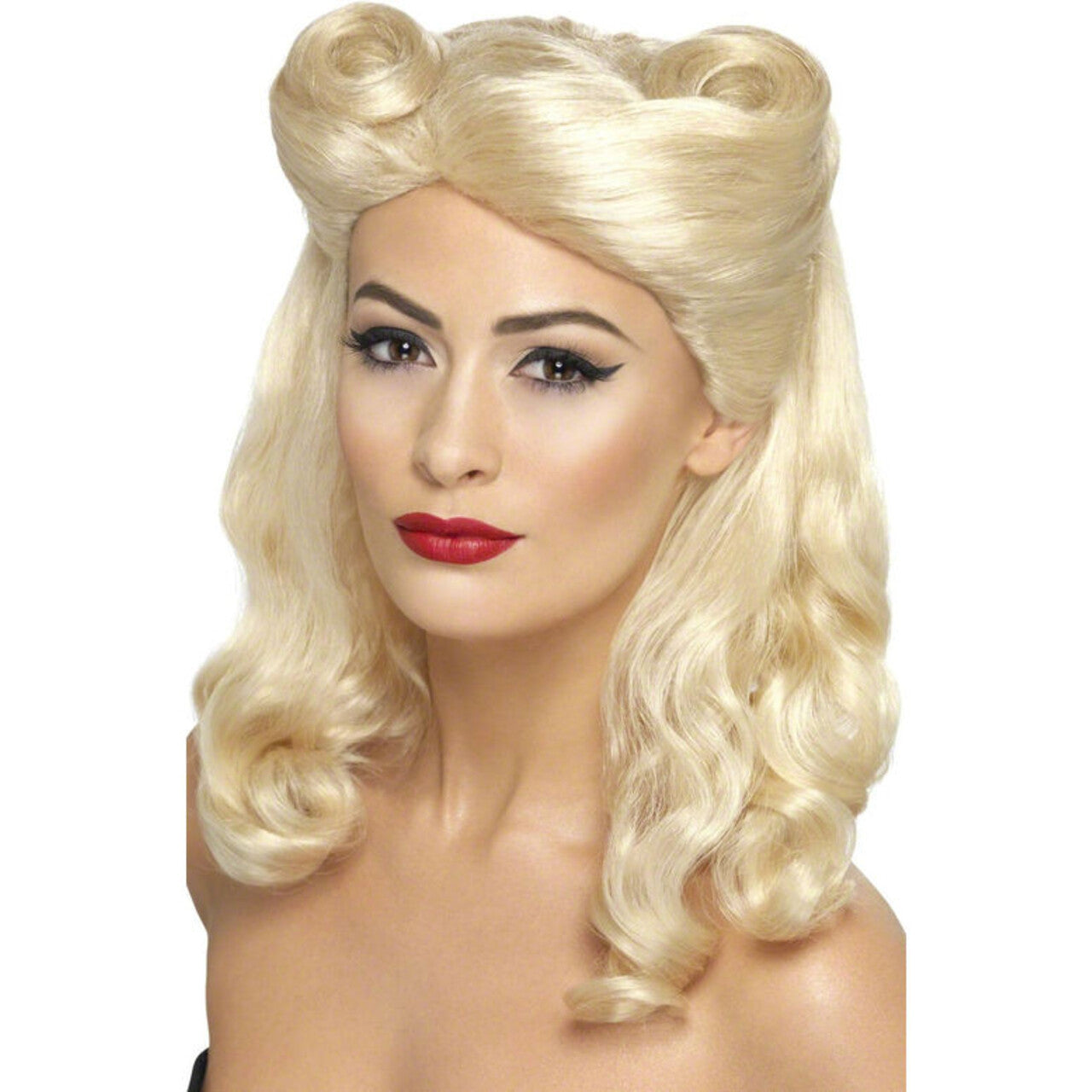Op deze afbeelding zie je een Accessoires, van het merk Smiffy's. 40s Pin Up Pruik Blond