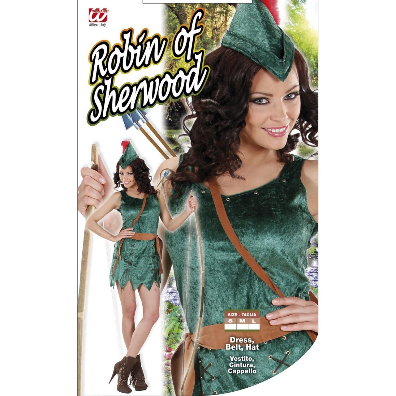 Op deze afbeelding zie je een Kostuums, van het merk Widmann. Robin Hood Meisje Vrouw Kostuum