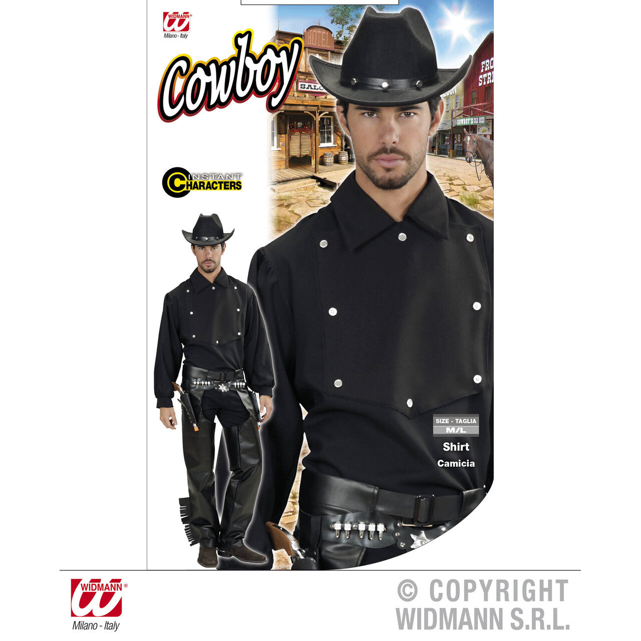 Op deze afbeelding zie je een Kostuums, van het merk Widmann. Cowboyshirt Man