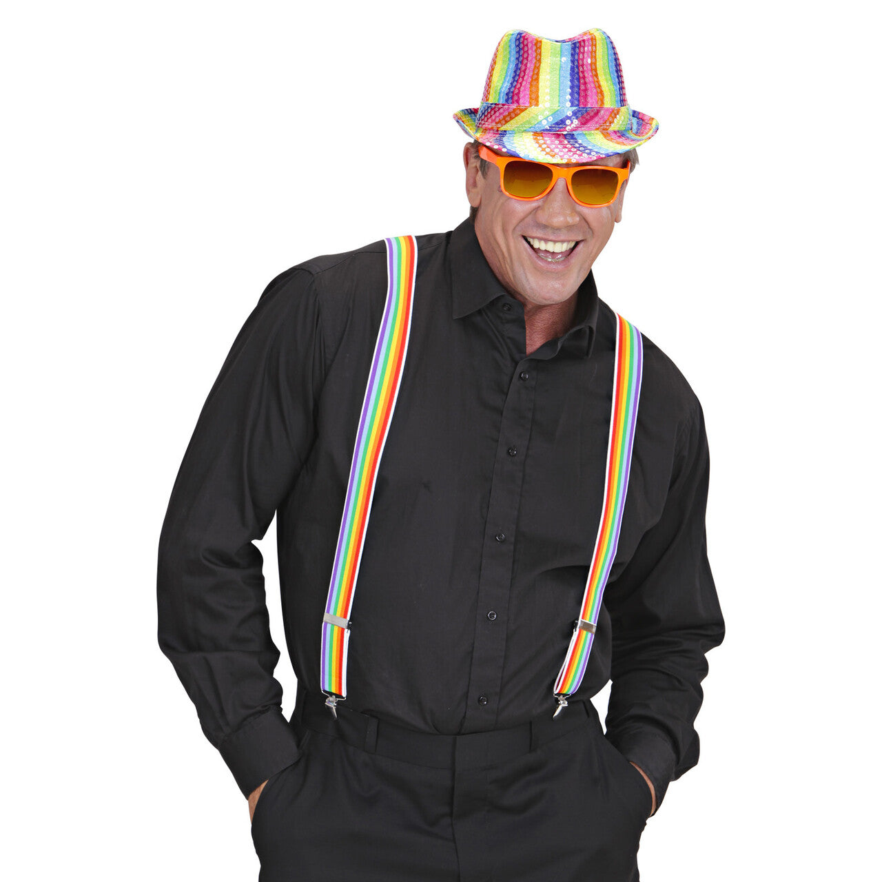Op deze afbeelding zie je een Accessoires, van het merk Widmann. Bretels Veelkleurig