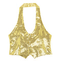 Dames Pailletten Vest Goud Vrouw