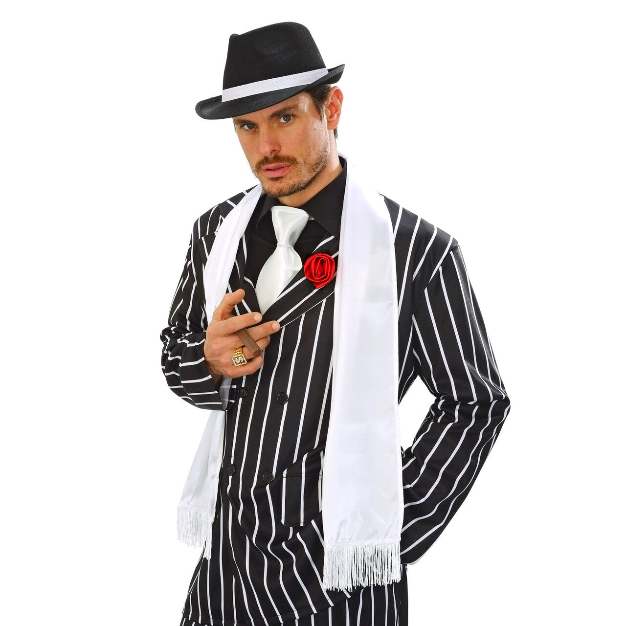 Op deze afbeelding zie je een Accessoires, van het merk Widmann. Witte Sjaal Satijn