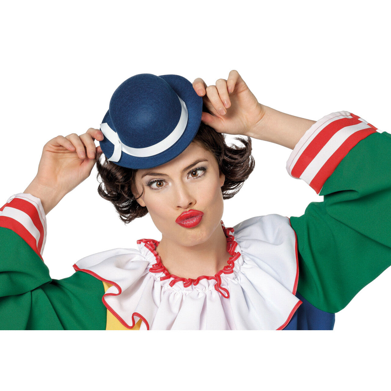 Op deze afbeelding zie je een Accessoires, van het merk Wilbers. Mini Bolhoed Blauw Clown