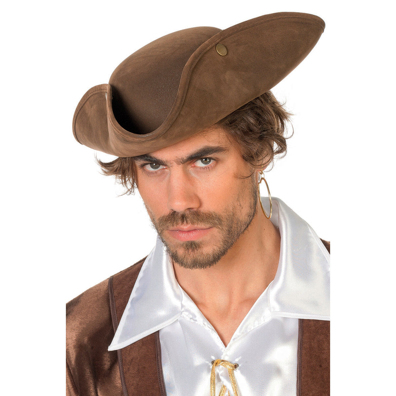 Op deze afbeelding zie je een Accessoires, van het merk Wilbers. Eenvoudige Piratenhoed Bruin