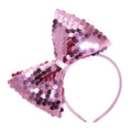 Stirnband Mit Pailletten-Schleife Pink