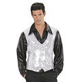 Showmaster Paillettenweste Silber Herren