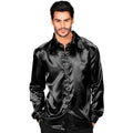 Chemise Disco Années 70 Satin Noir