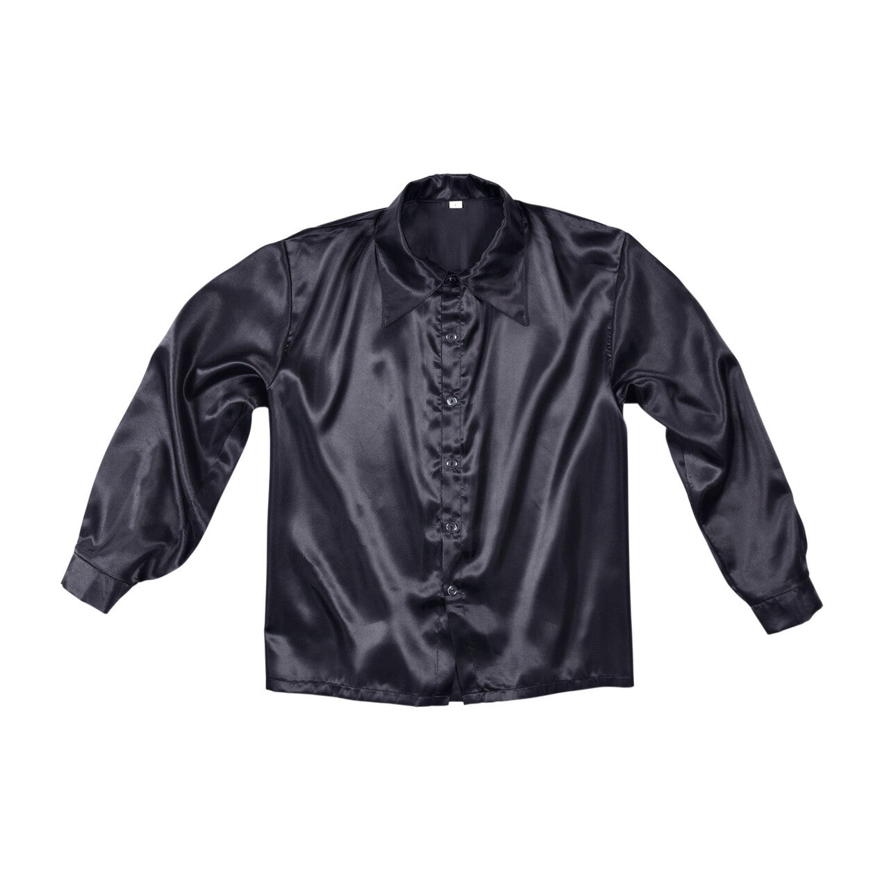 Op deze afbeelding zie je een Kostuums, van het merk Widmann. 70s Disco Shirt Zwart Satijn Man