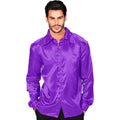 Chemise Disco Satin Violet Années 70