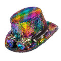 Haut-De-Forme Arc-En-Ciel À Paillettes Avec Lunettes