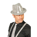 Chapeau De Gangster À Paillettes Argenté