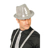 Chapeau De Gangster À Paillettes Argenté