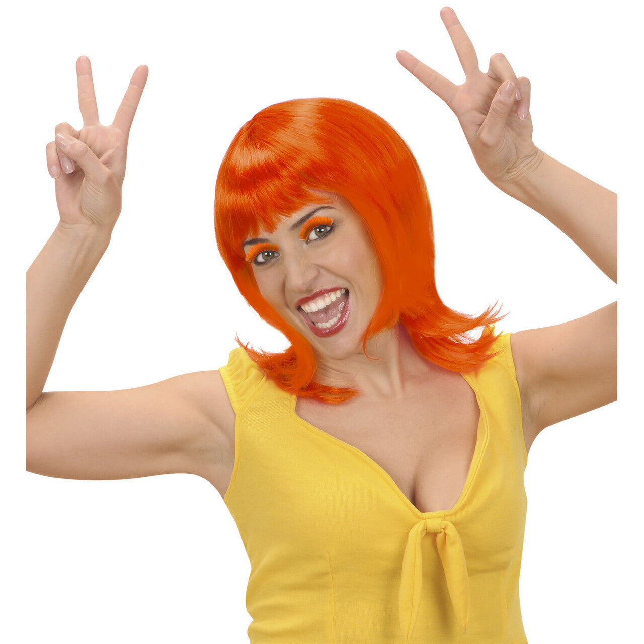 Op deze afbeelding zie je een Accessoires, van het merk Widmann. Oogwimpers Oranje