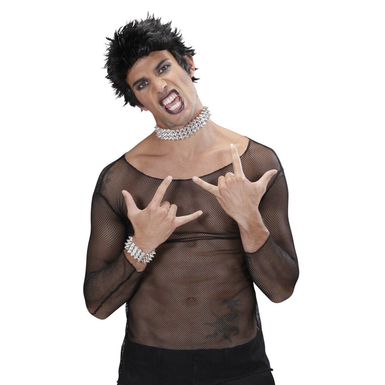 Op deze afbeelding zie je een Accessoires, van het merk Widmann. Metal Choker En Armband Spijkers