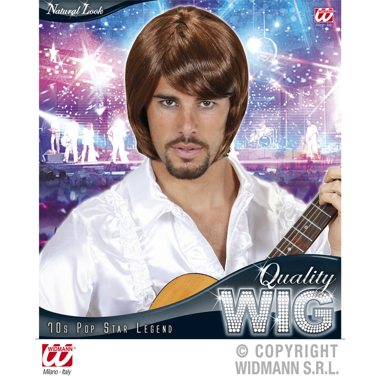 Op deze afbeelding zie je een Accessoires, van het merk Widmann. Pruik 70s Popster Bjorn