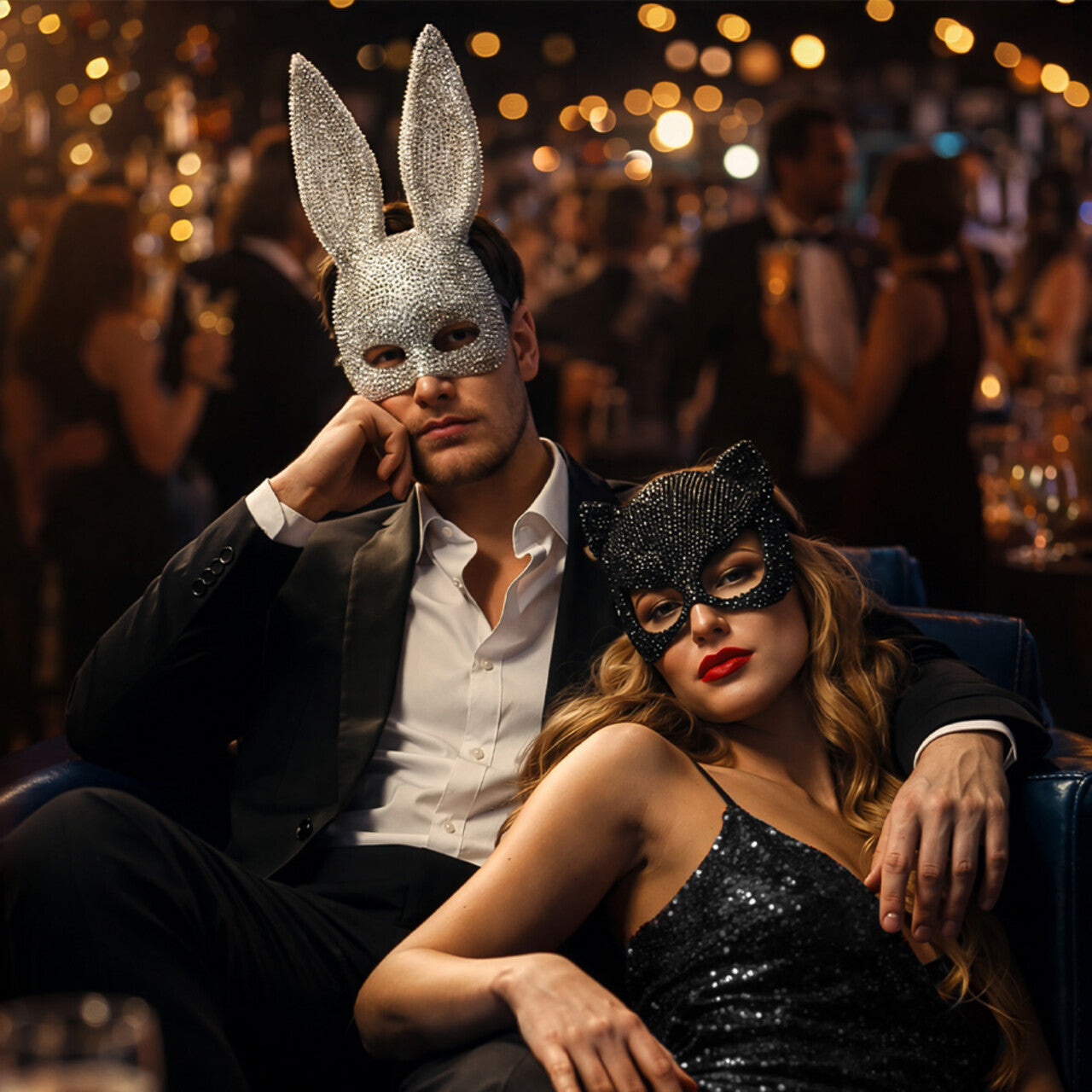 Op deze afbeelding zie je een Accessoires, van het merk Boland. Halfmasker Play Bunny Diamant