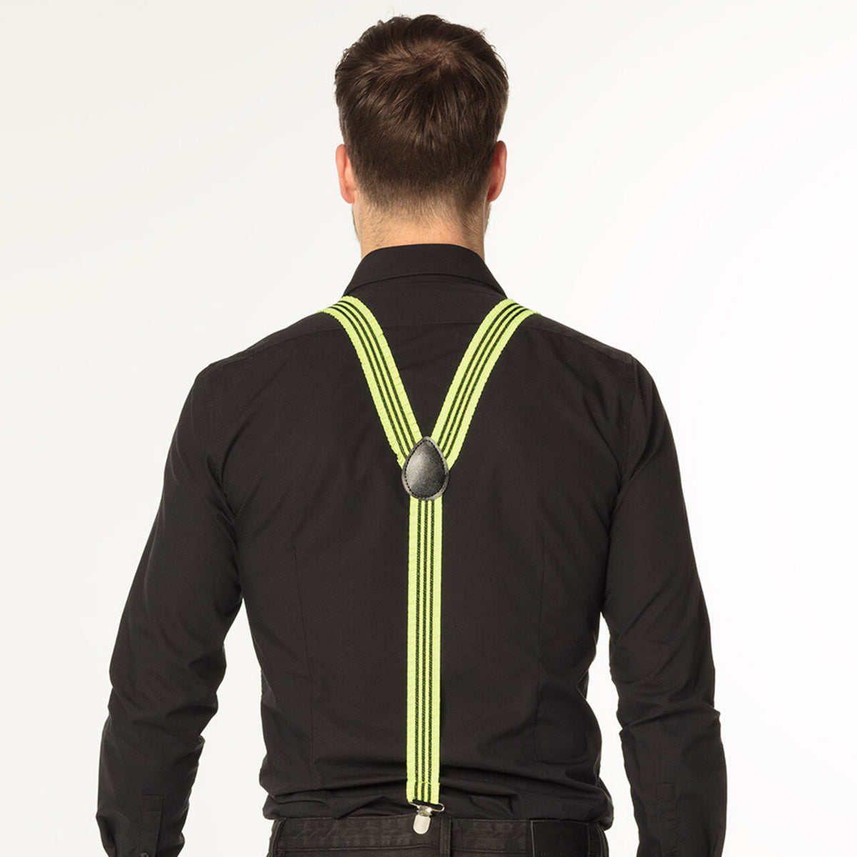 Op deze afbeelding zie je een Accessoires, van het merk Boland. Bretels Stripes Neongeel Uv