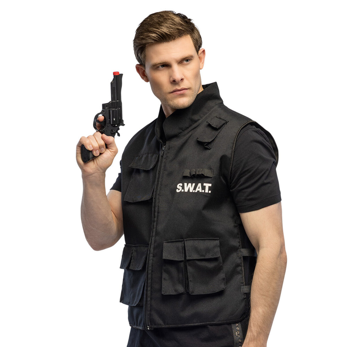 Op deze afbeelding zie je een Kostuums, van het merk Boland. Swat Utility Vest Man