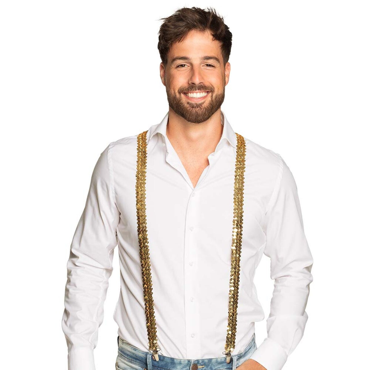 Op deze afbeelding zie je een Accessoires, van het merk Boland. Bling Bling Bretels Goud