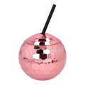 Discokugel Becher Mit Strohhalm Roségold