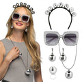 Accessoire Set Disco Ballen Zilver