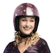 Op deze afbeelding zie je een Accessoires, van het merk Boland. Helm Disco Pailletten Roze