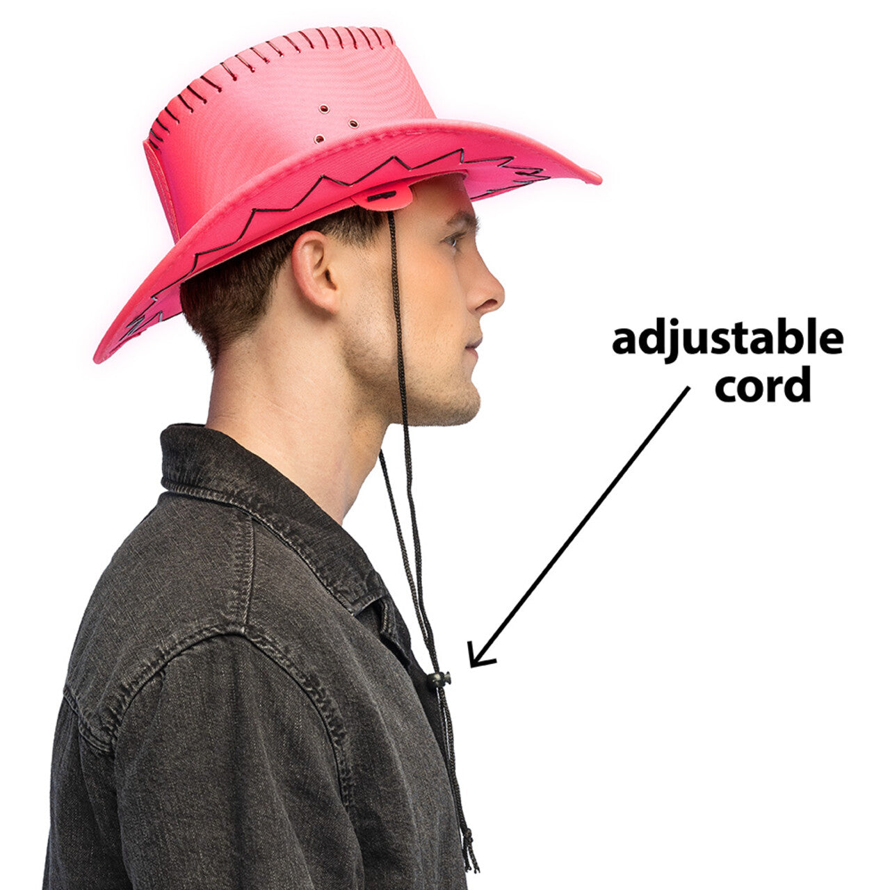 Op deze afbeelding zie je een Accessoires, van het merk Boland. Glowboy Cowboyhoed Neonroze Uv