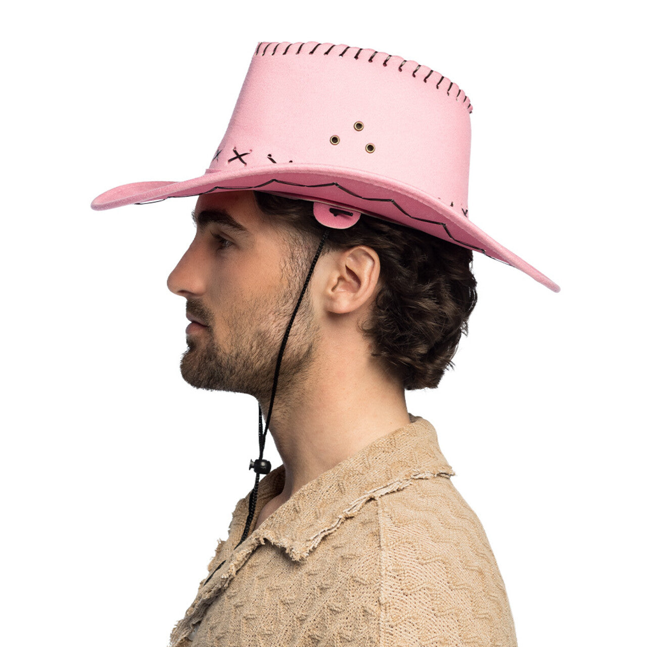 Op deze afbeelding zie je een Accessoires, van het merk Boland. Roze Cowboyhoed Savanne