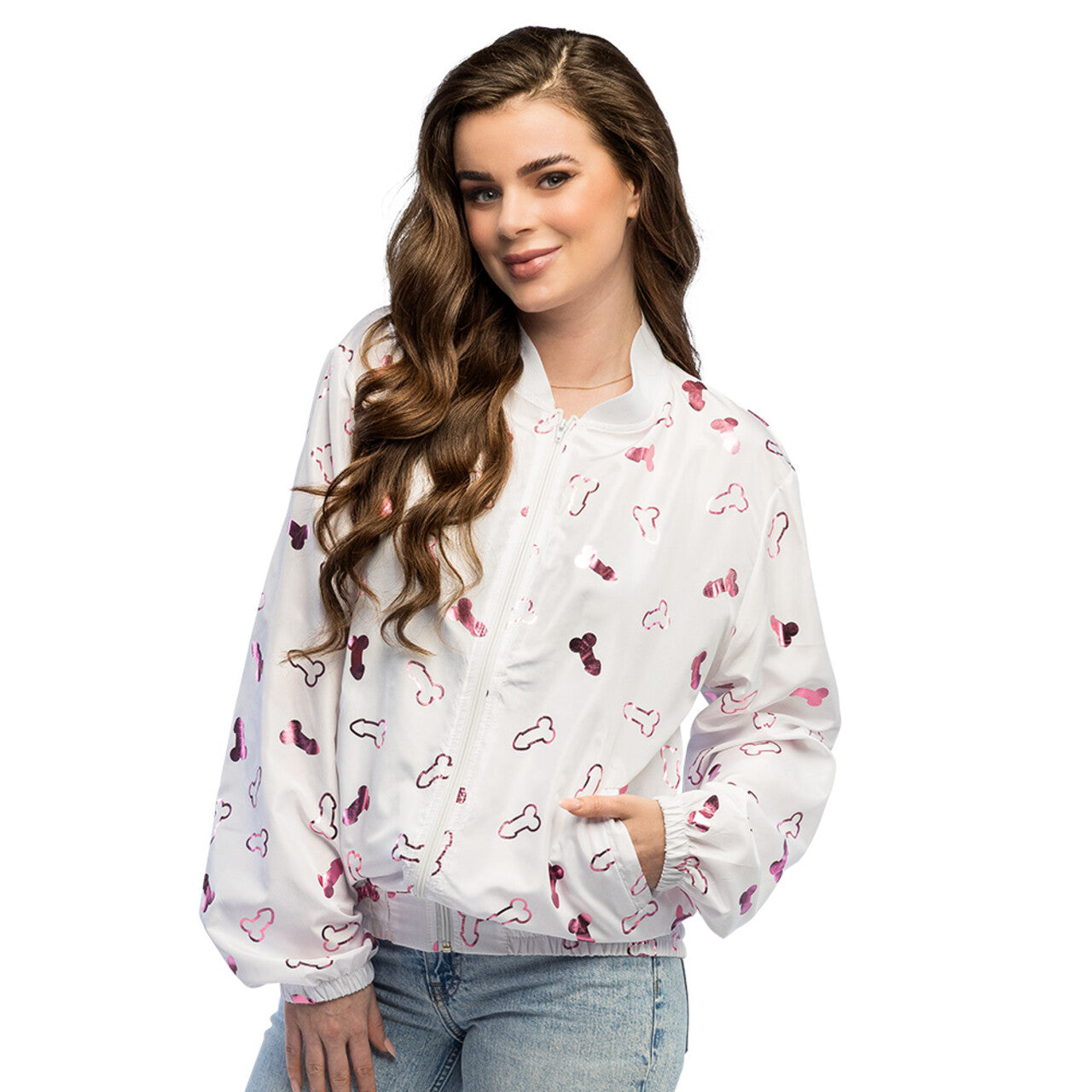 Op deze afbeelding zie je een Kostuums, van het merk Boland. Grappig Jasje Bachelorette Pick A Dick Vrouw