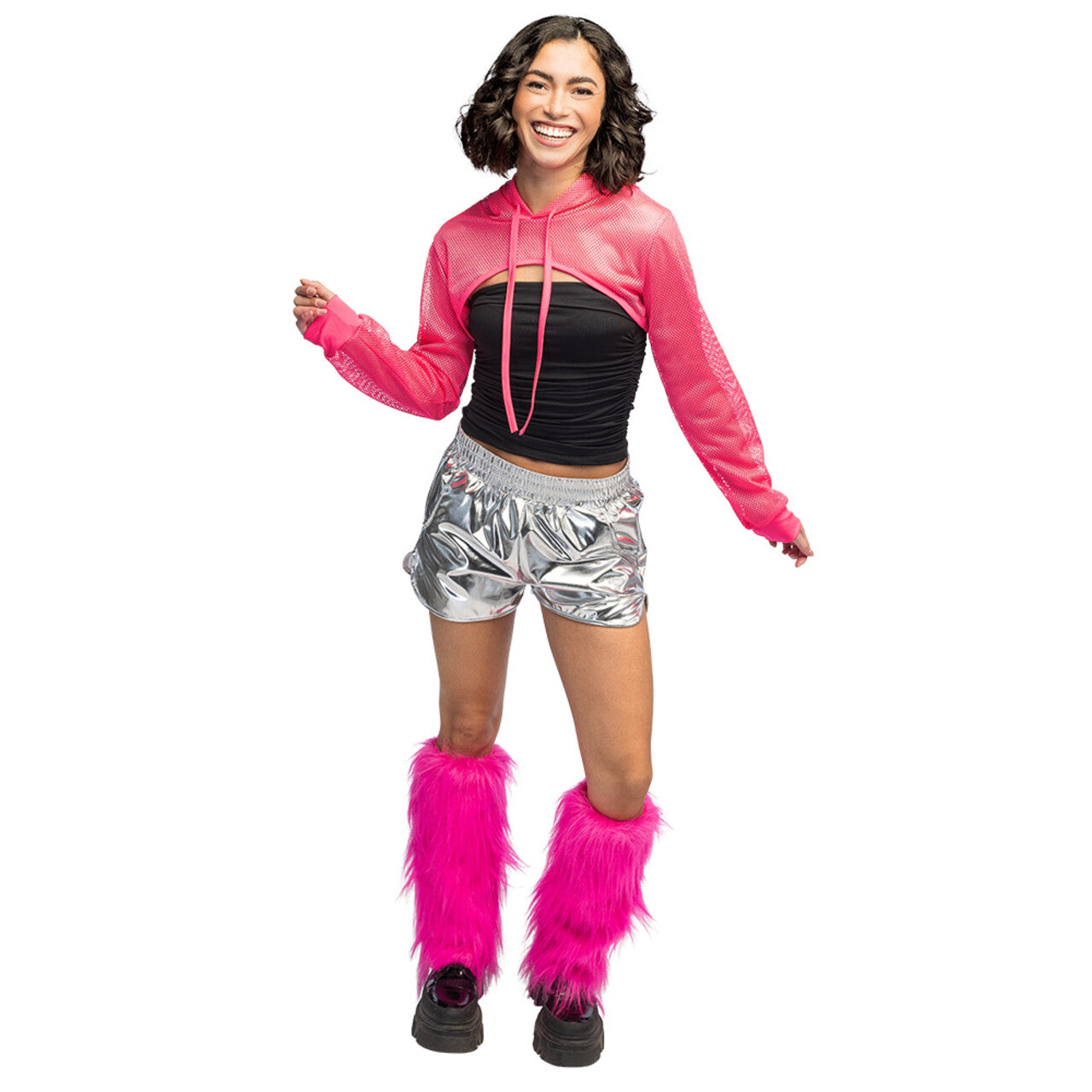 Op deze afbeelding zie je een Accessoires, van het merk Boland. Bontige Beenwarmers Neonroze
