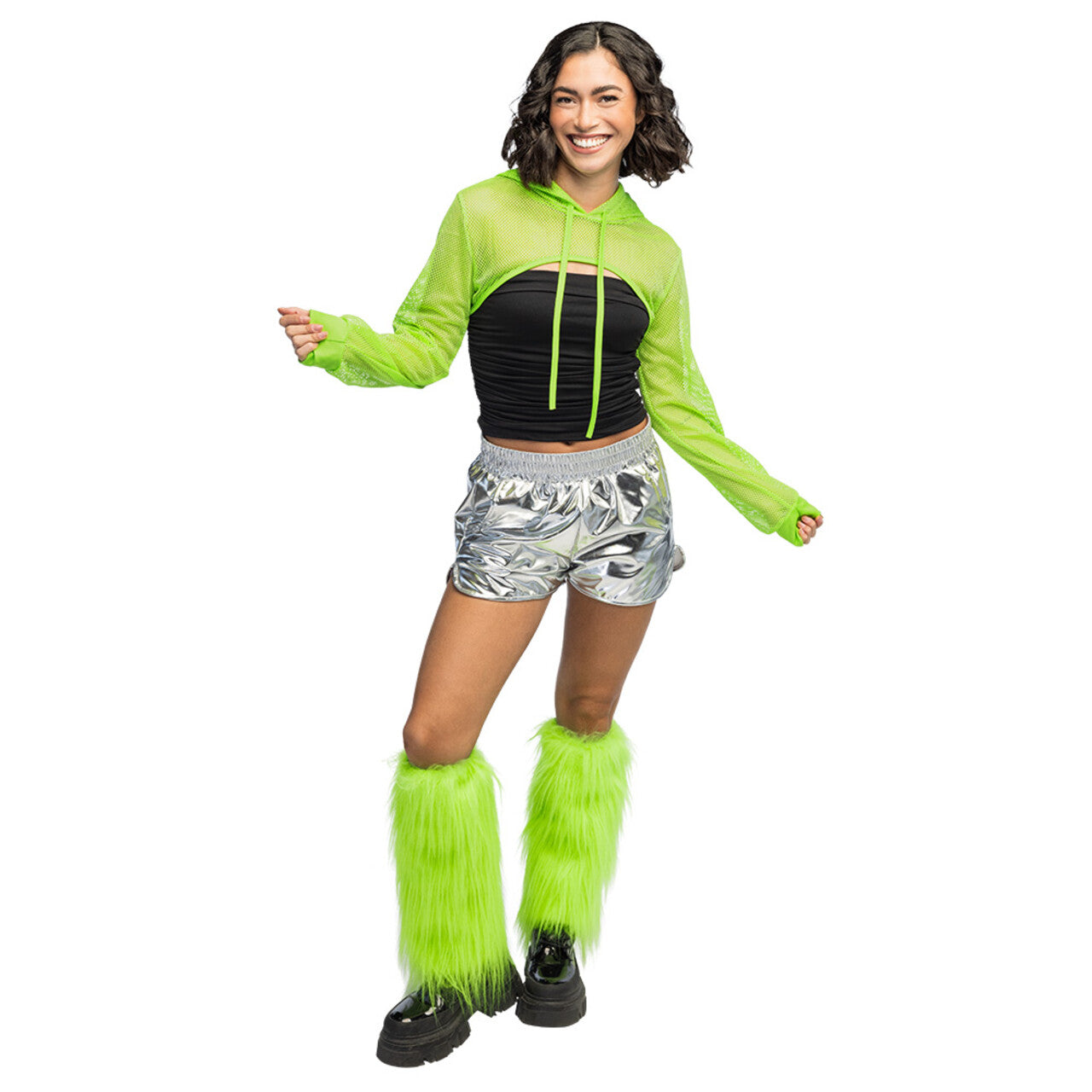 Op deze afbeelding zie je een Accessoires, van het merk Boland. Bontige Beenwarmers Neongroen