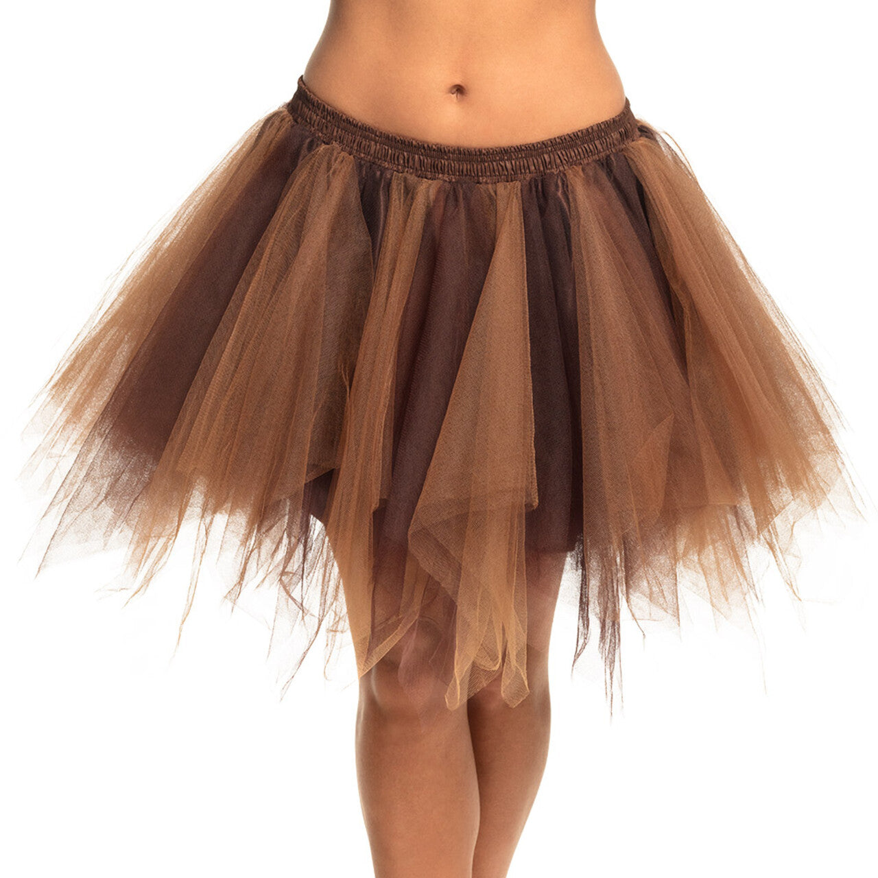 Op deze afbeelding zie je een Kostuums, van het merk Boland. Steampunk Petticoat Bruin / Taupe 3 Laags Vrouw