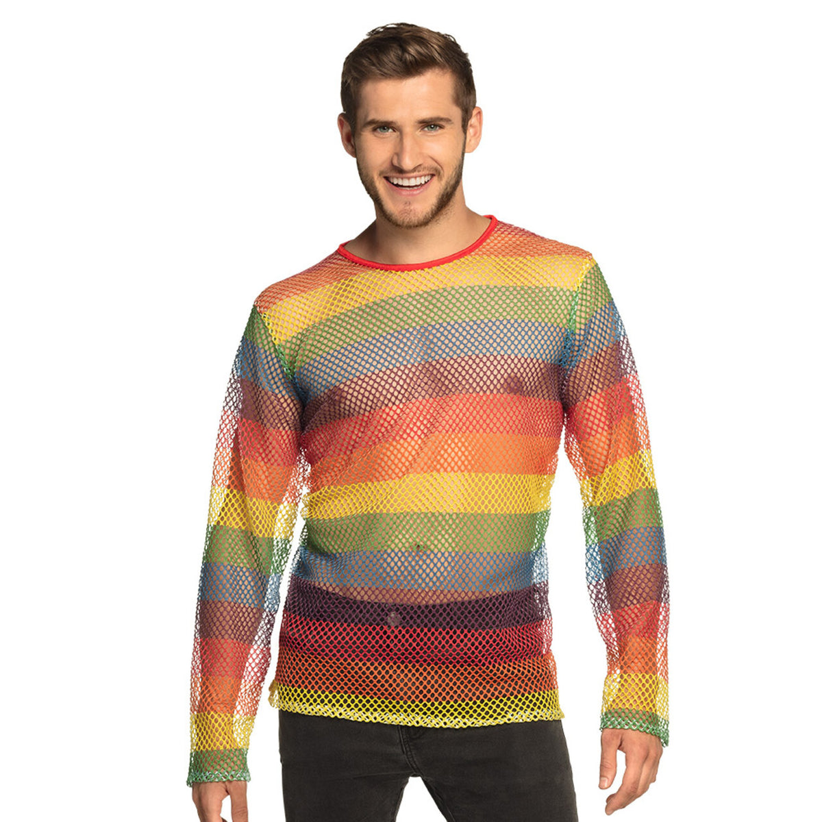 Op deze afbeelding zie je een Kostuums, van het merk Boland. Visnet Shirt Rainbow Pride Man
