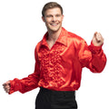 Rouchen Blouse Rood Disco Dance Man