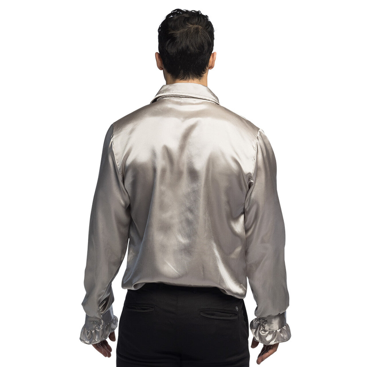 Op deze afbeelding zie je een Kostuums, van het merk Boland. Rouchen Blouse Zilver Feestbinkie Man