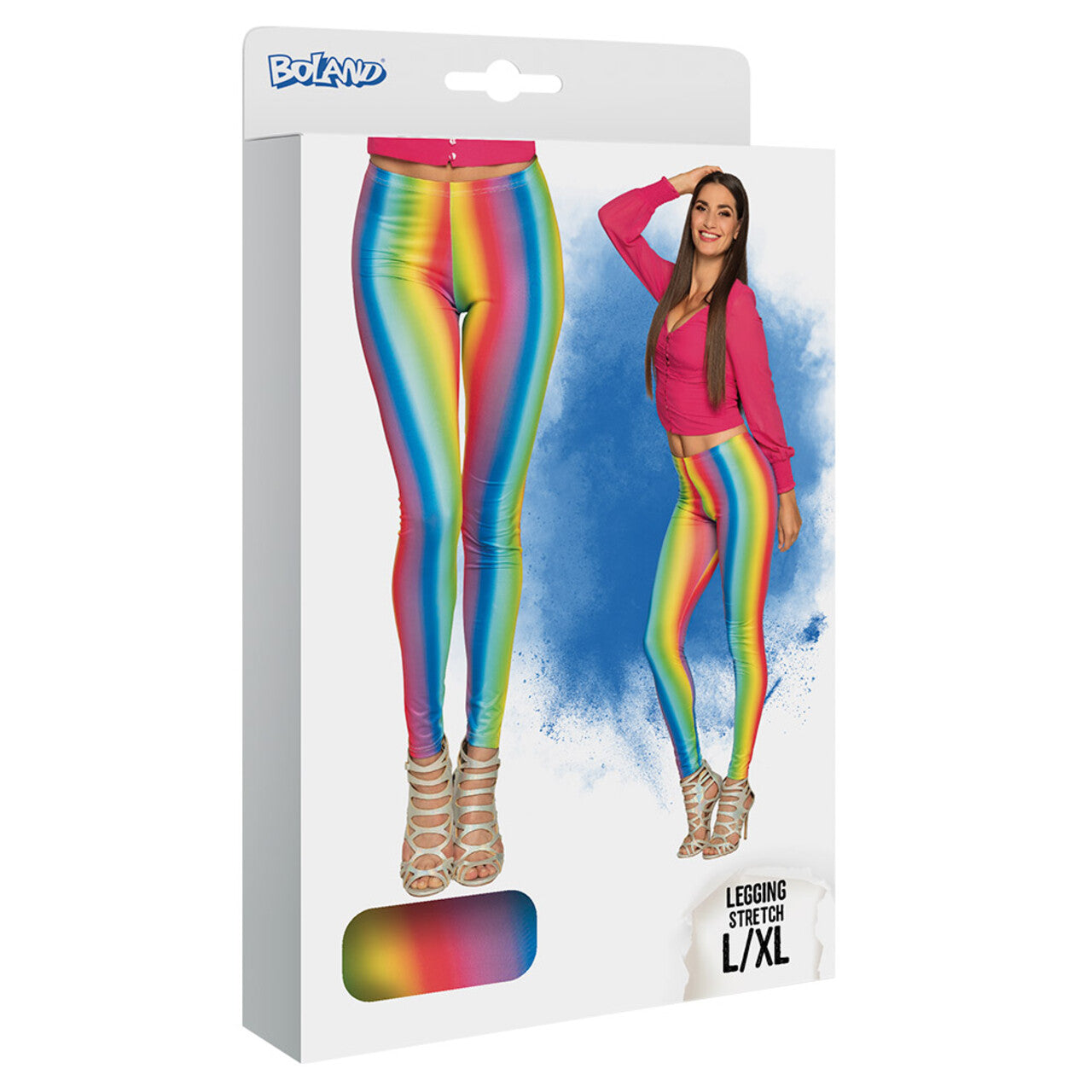 Op deze afbeelding zie je een Kostuums, van het merk Boland. Legging Regenboog Moves Vrouw