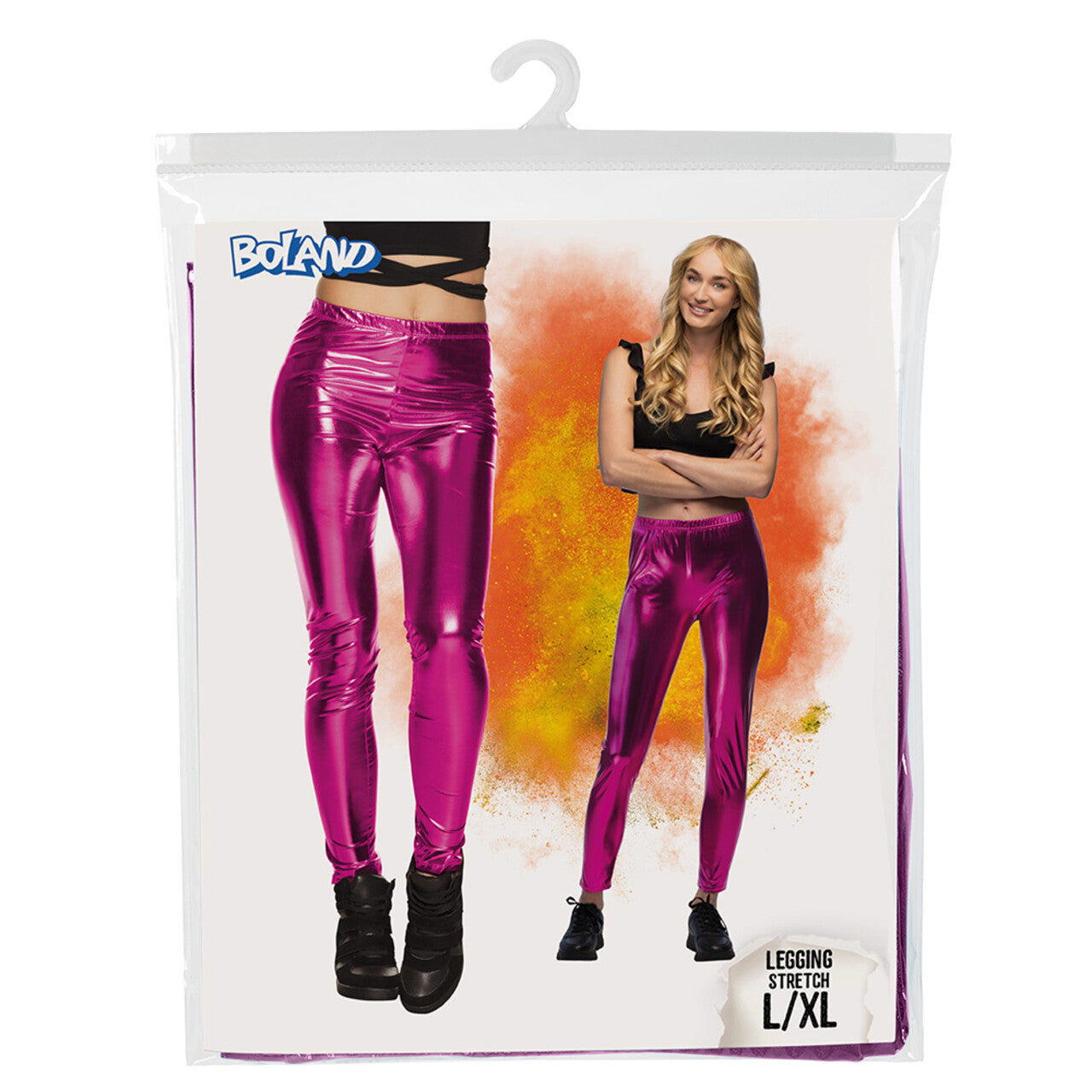Op deze afbeelding zie je een Kostuums, van het merk Boland. Legging Metallic Fuchsia Vrouw