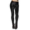 Metallic Biker Leggings Schwarz Damen