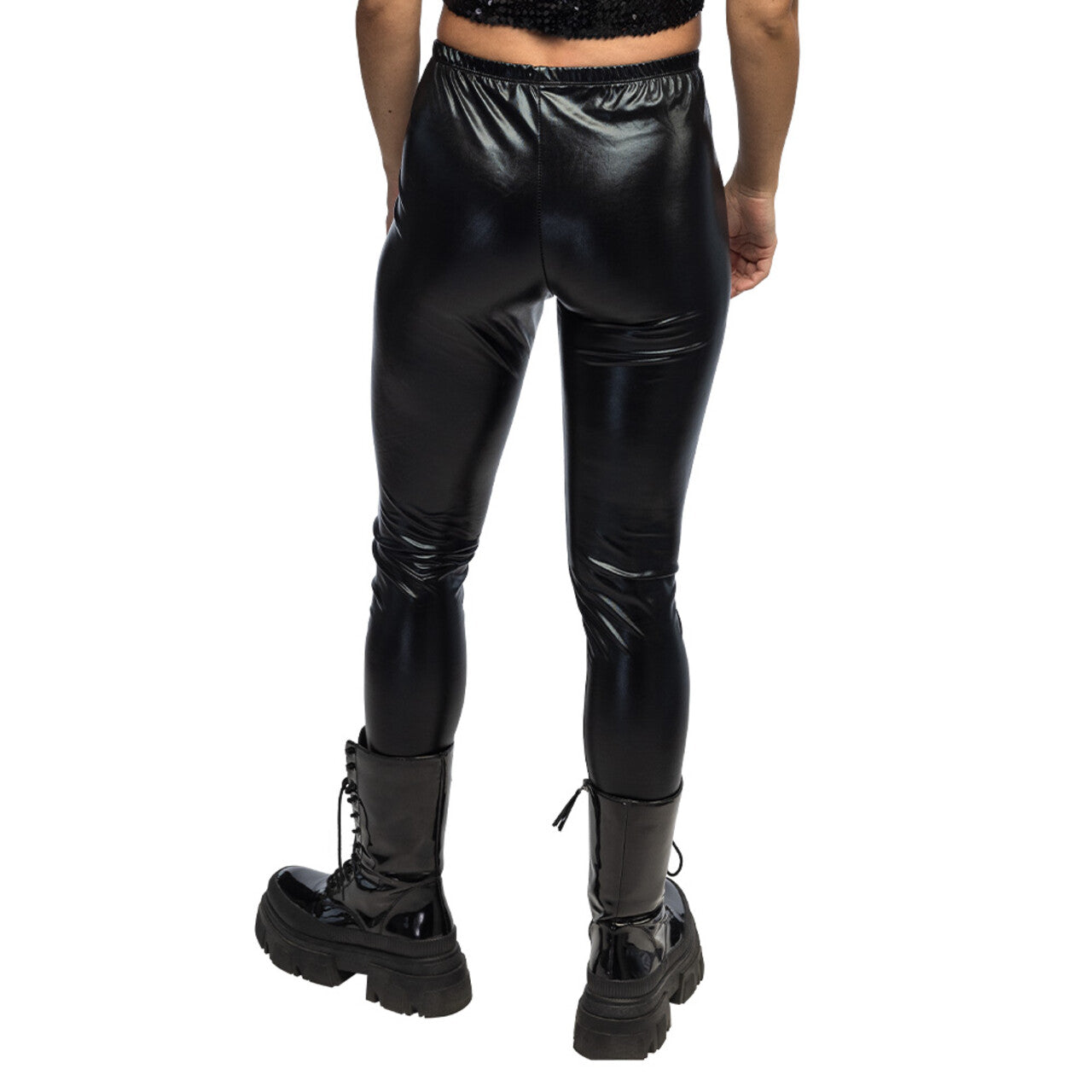 Op deze afbeelding zie je een Kostuums, van het merk Boland. Legging Metallic Biker Zwart Vrouw