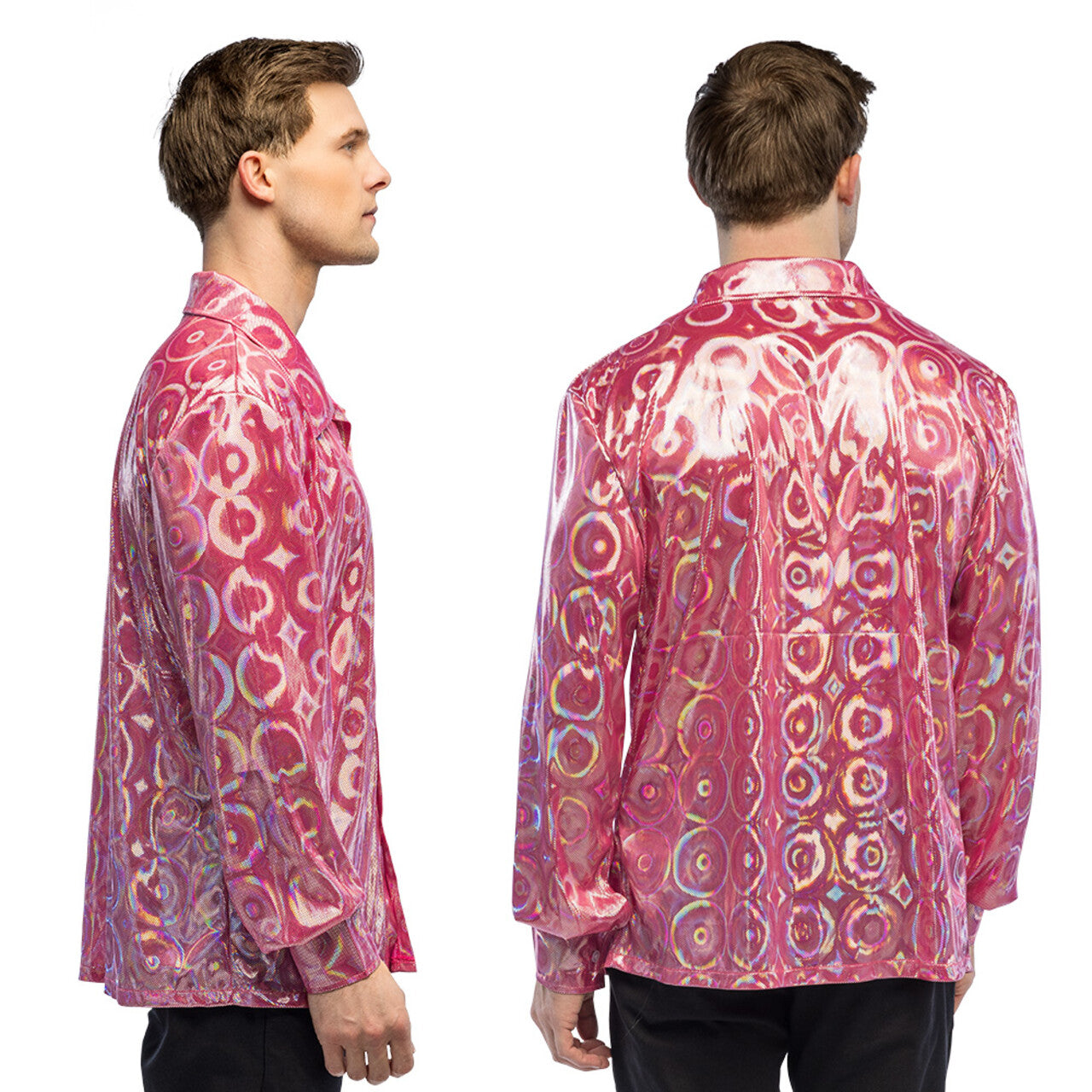 Op deze afbeelding zie je een Kostuums, van het merk Boland. Blouse Lumi Disco Ready Roze Man