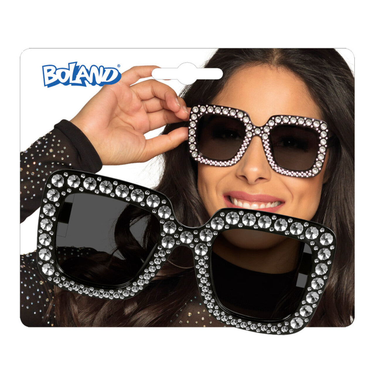Op deze afbeelding zie je een Accessoires, van het merk Boland. Bril Disco Bling Bling Zwart