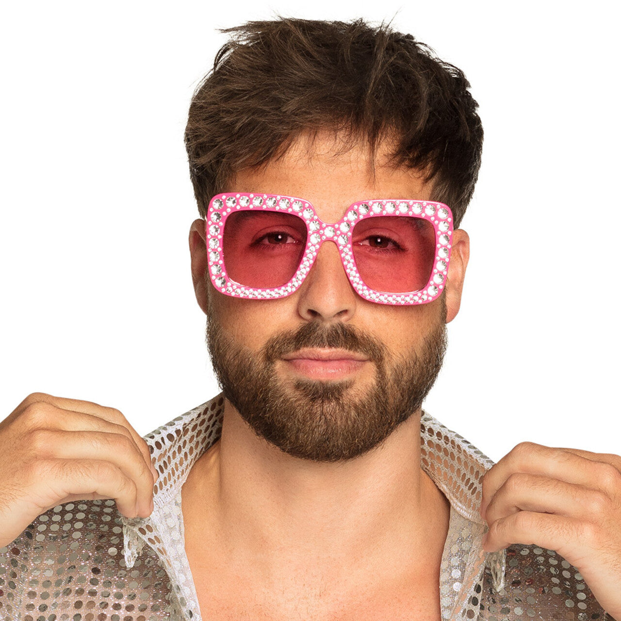 Op deze afbeelding zie je een Accessoires, van het merk Boland. Partybril Bling Bling Roze Uv