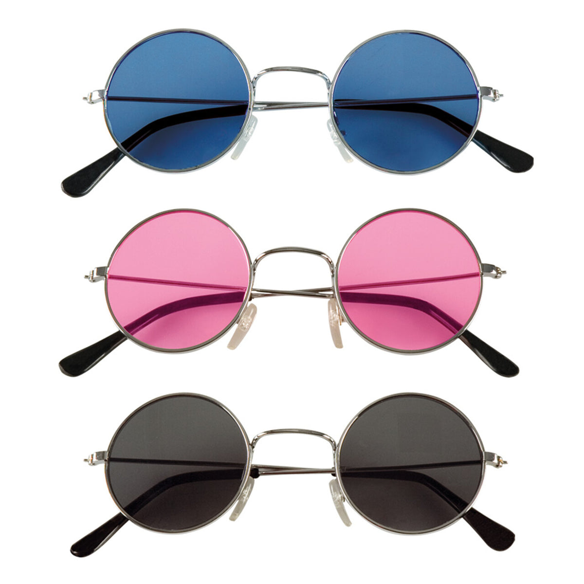 Op deze afbeelding zie je een Accessoires, van het merk Boland. Set 3 Stuks Partybrillen Ozzy Blauw / Roze / Zwart