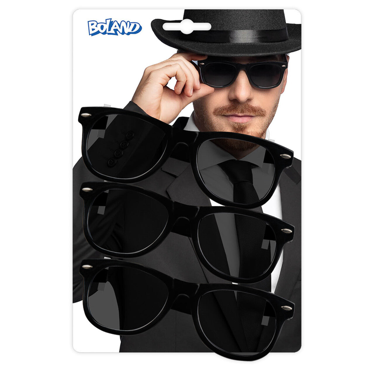 Op deze afbeelding zie je een Accessoires, van het merk Boland. Blues Vibe Partybrillen 3 Stuks