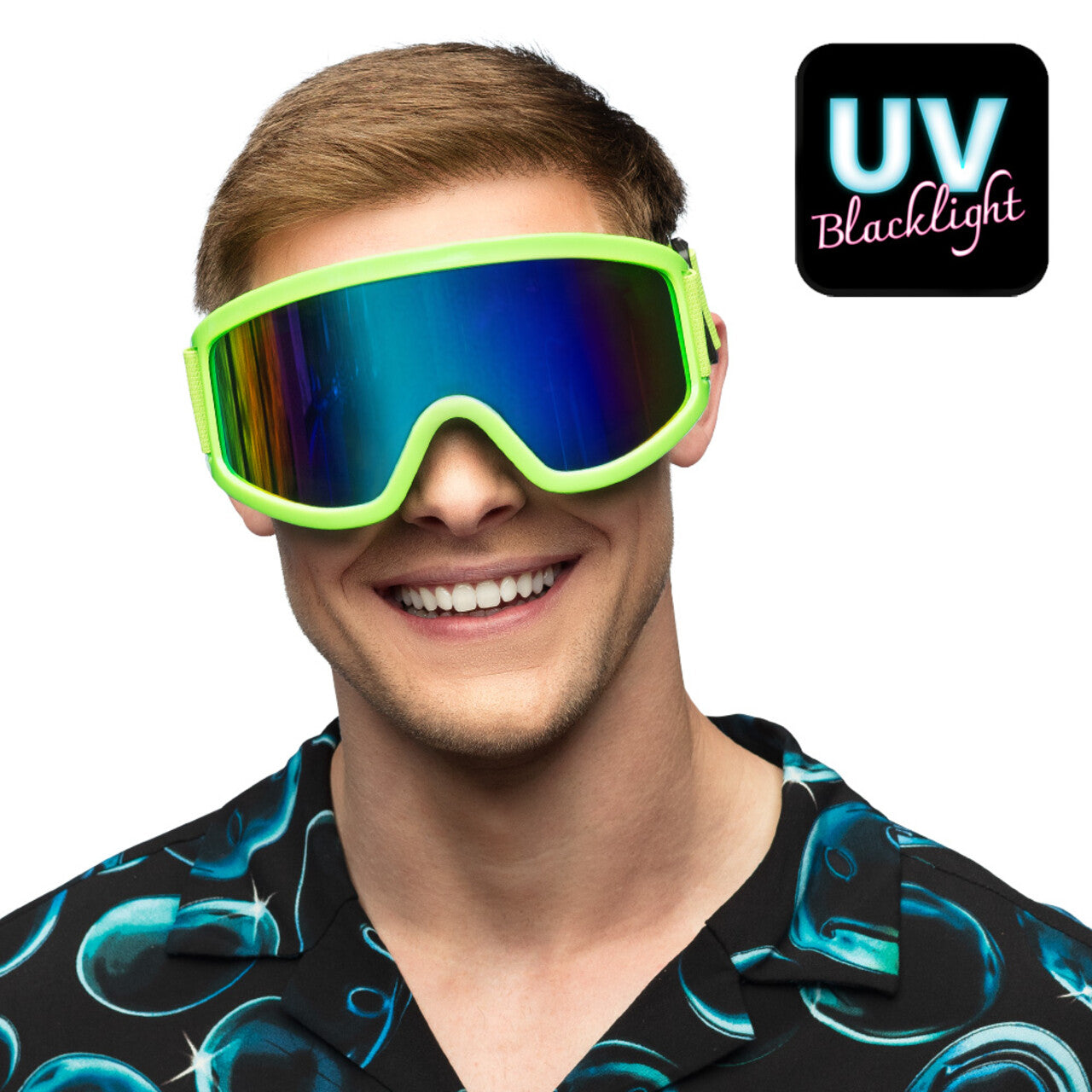 Op deze afbeelding zie je een Accessoires, van het merk Boland. Party Skibril Neongroen