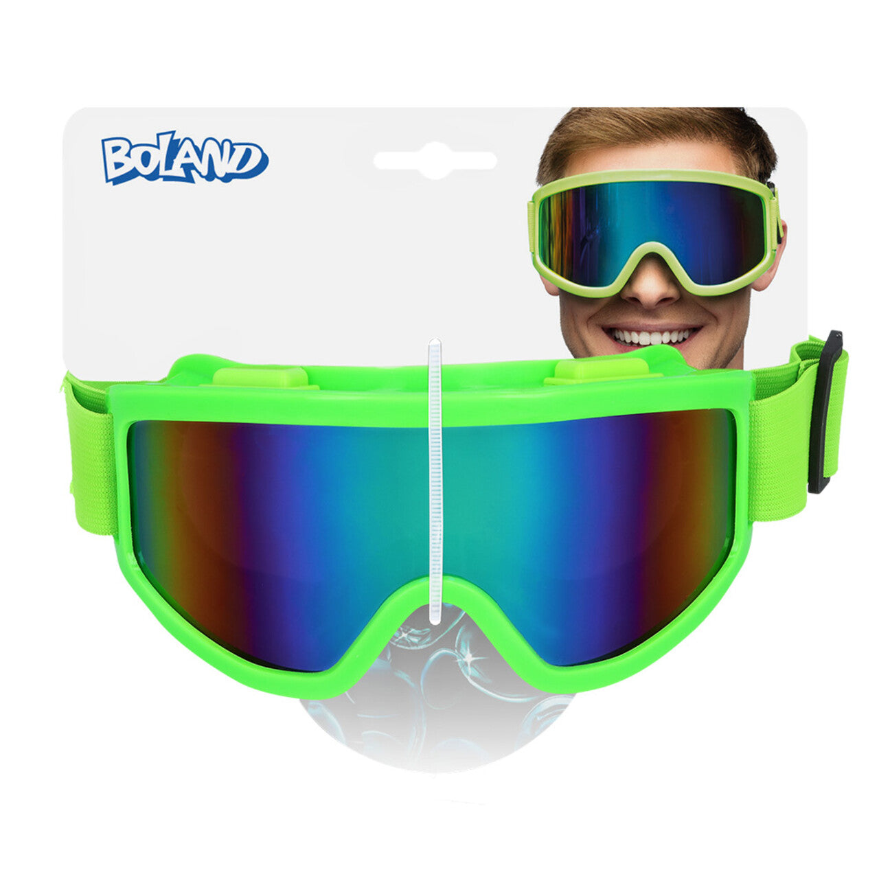 Op deze afbeelding zie je een Accessoires, van het merk Boland. Party Skibril Neongroen