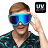 Party Skibril Neonblauw Uv