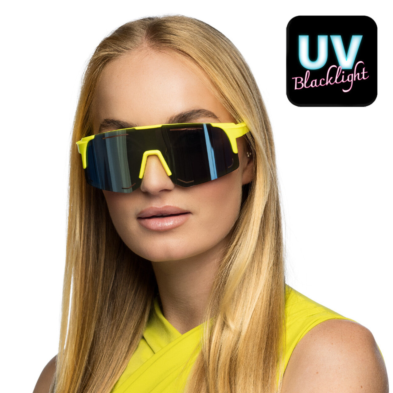 Op deze afbeelding zie je een Accessoires, van het merk Boland. Partybril Sci Fi Festival Geel Uv