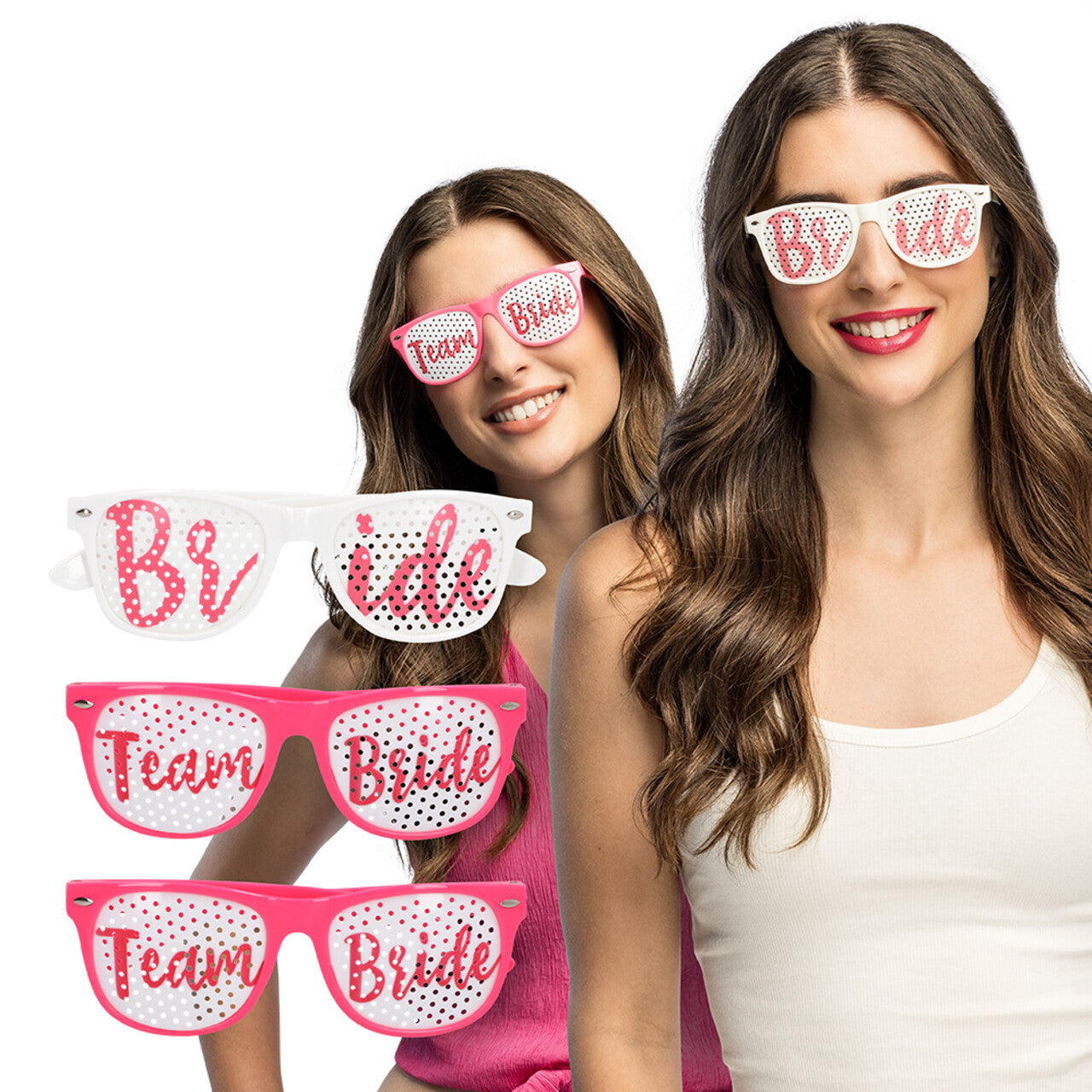 Op deze afbeelding zie je een Accessoires, van het merk Boland. Set 3 Partybrillen Bride En Team Bride
