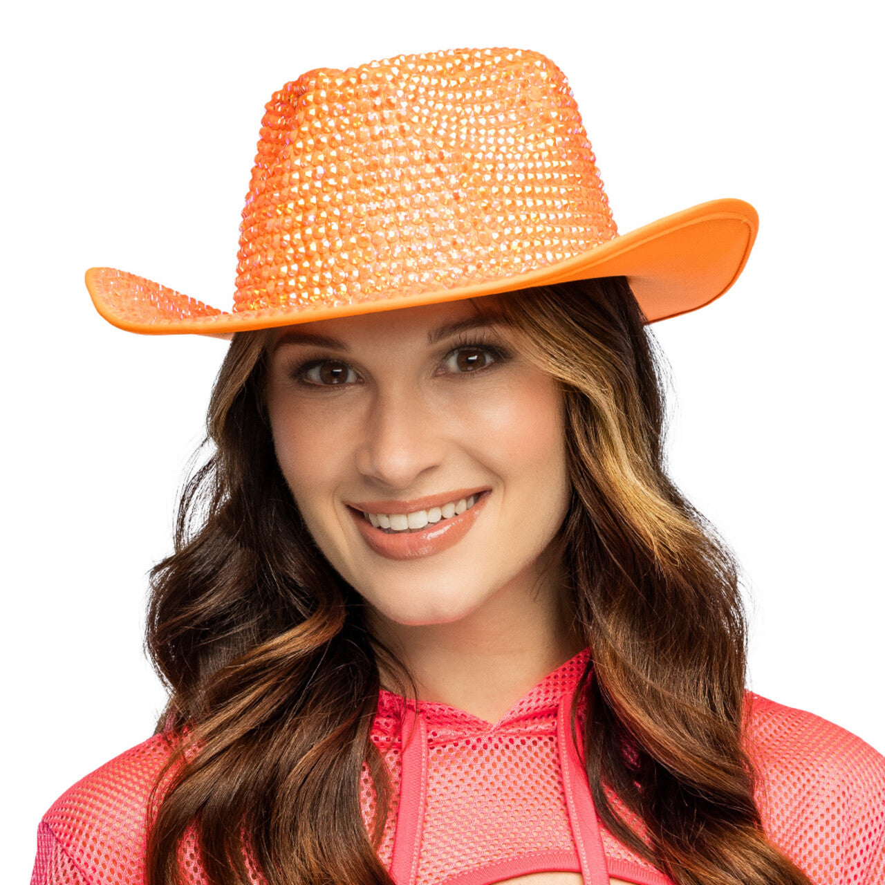 Op deze afbeelding zie je een Accessoires, van het merk Boland. Aurora Strass Cowboyhoed Neonoranje Uv